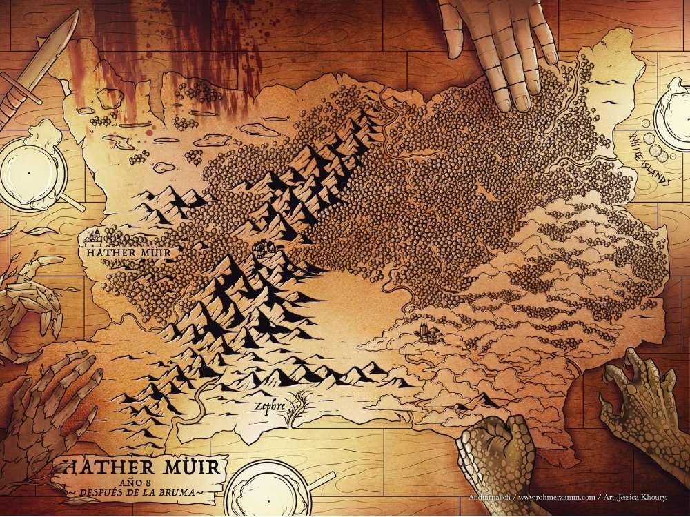 Anduirnaëch Gonzalo Rohmer Zamm Epic Fantasy book Mystery Map - Ardtrarya Año 8