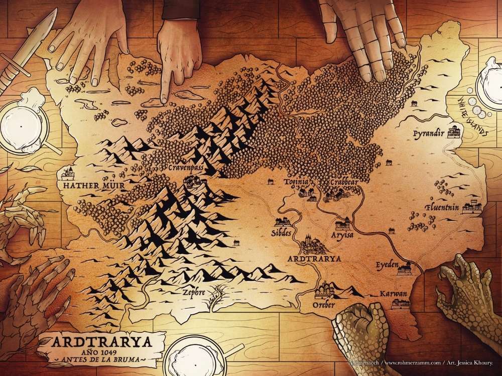 Anduirnaëch Gonzalo Rohmer Zamm Epic Fantasy book Mystery Map -